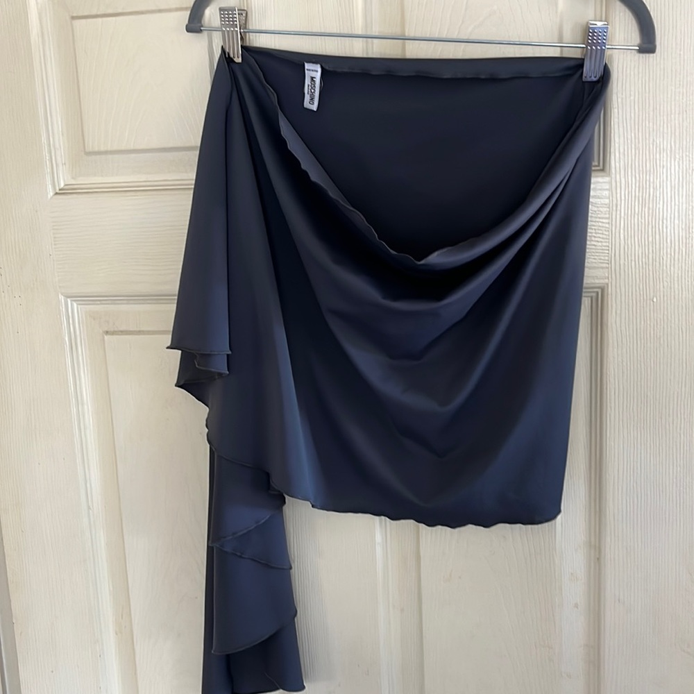 Moschino Mare dark gray nylon spandex bottom bathing suit sarong. Medium